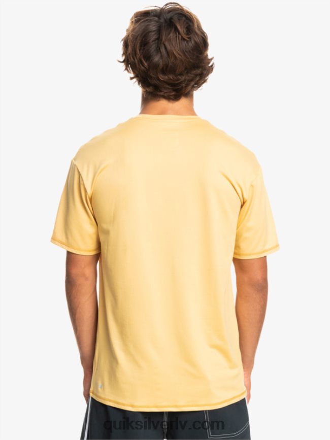 vīriešiem Quiksilver cieta svītra ar īsām piedurknēm upf 50 sērfošanas tēja kvieši 88064R887