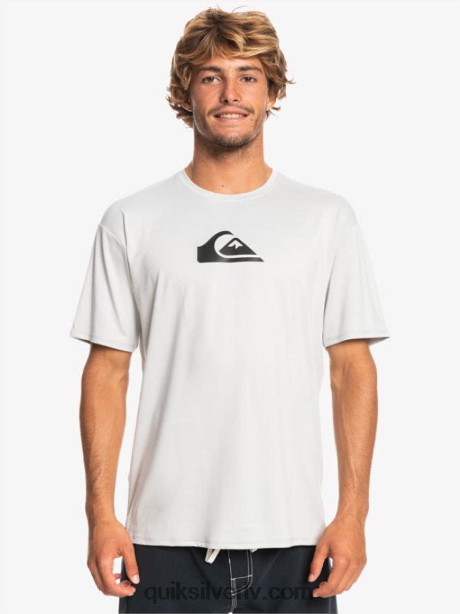 vīriešiem Quiksilver cieta svītra ar īsām piedurknēm upf 50 sērfošanas tēja pelēka violeta 88064R884