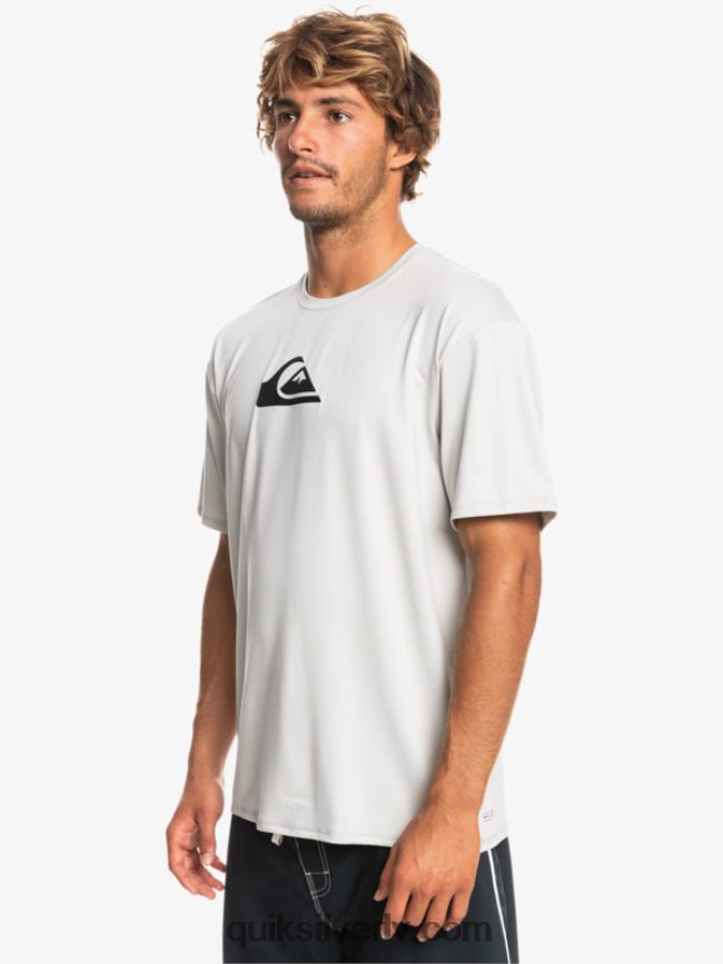 vīriešiem Quiksilver cieta svītra ar īsām piedurknēm upf 50 sērfošanas tēja pelēka violeta 88064R884
