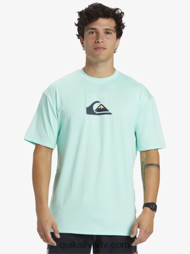 vīriešiem Quiksilver cieta svītra ar īsām piedurknēm upf 50 sērfošanas tēja pludmales stikls 88064R886