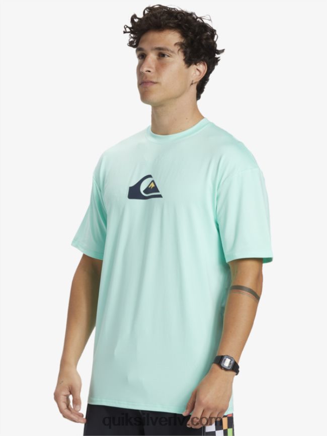 vīriešiem Quiksilver cieta svītra ar īsām piedurknēm upf 50 sērfošanas tēja pludmales stikls 88064R886
