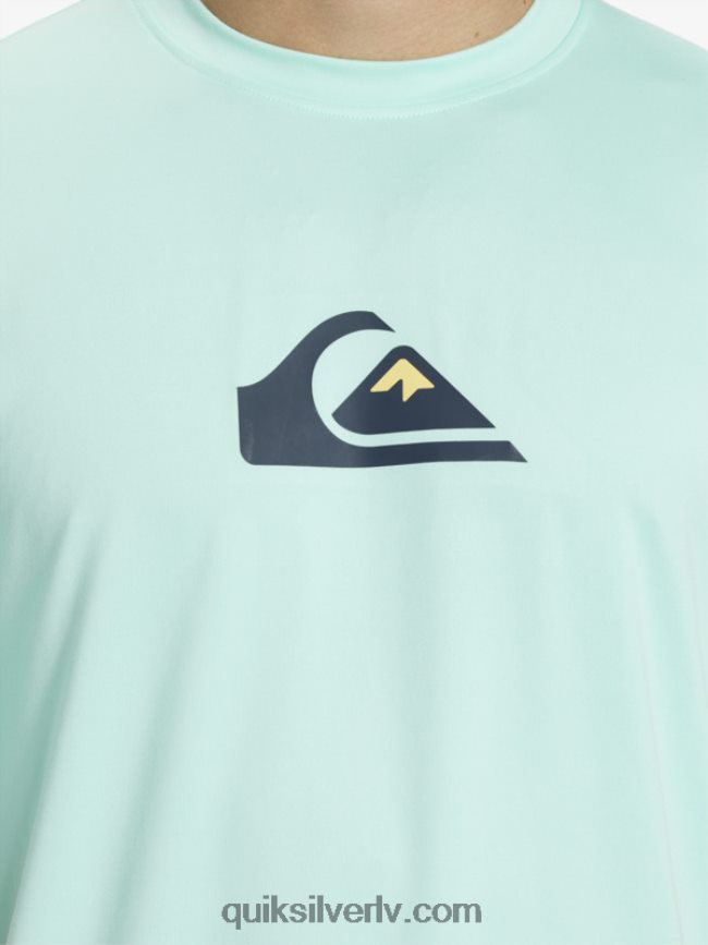 vīriešiem Quiksilver cieta svītra ar īsām piedurknēm upf 50 sērfošanas tēja pludmales stikls 88064R886