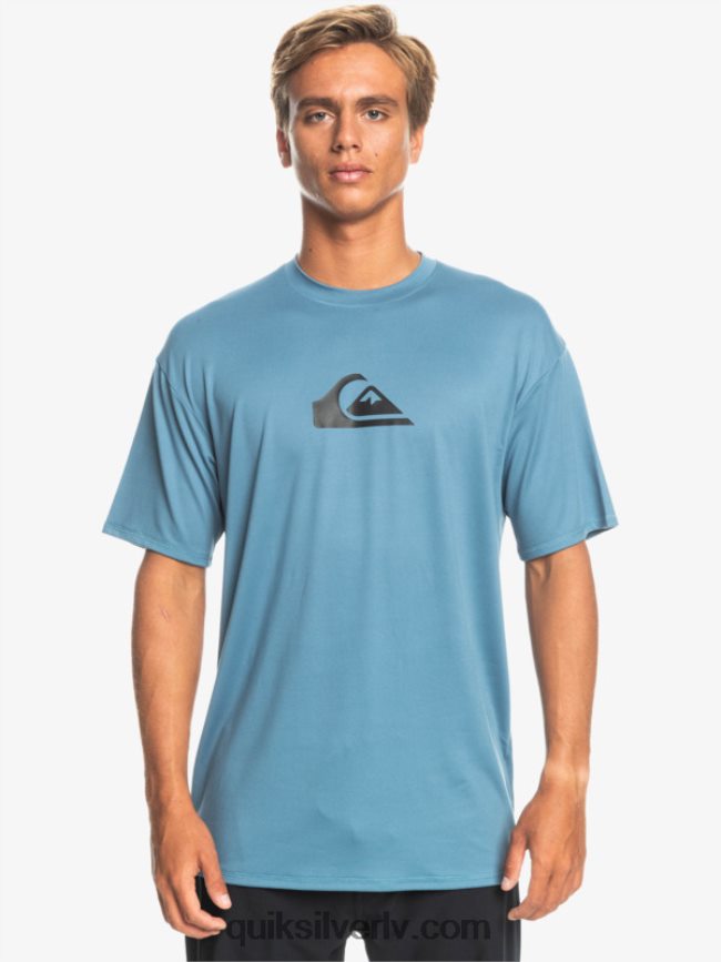 vīriešiem Quiksilver cieta svītra ar īsām piedurknēm upf 50 sērfošanas tēja provencial 88064R891