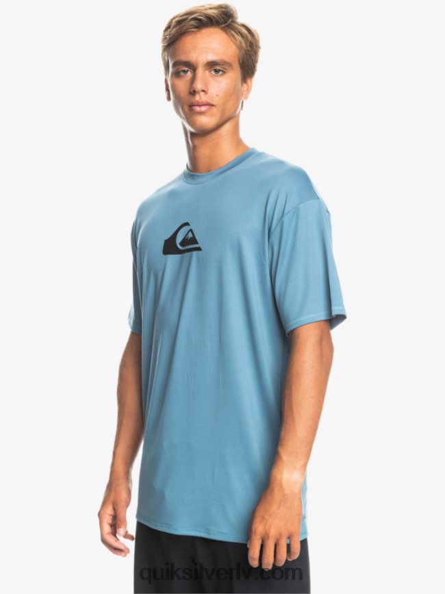 vīriešiem Quiksilver cieta svītra ar īsām piedurknēm upf 50 sērfošanas tēja provencial 88064R891