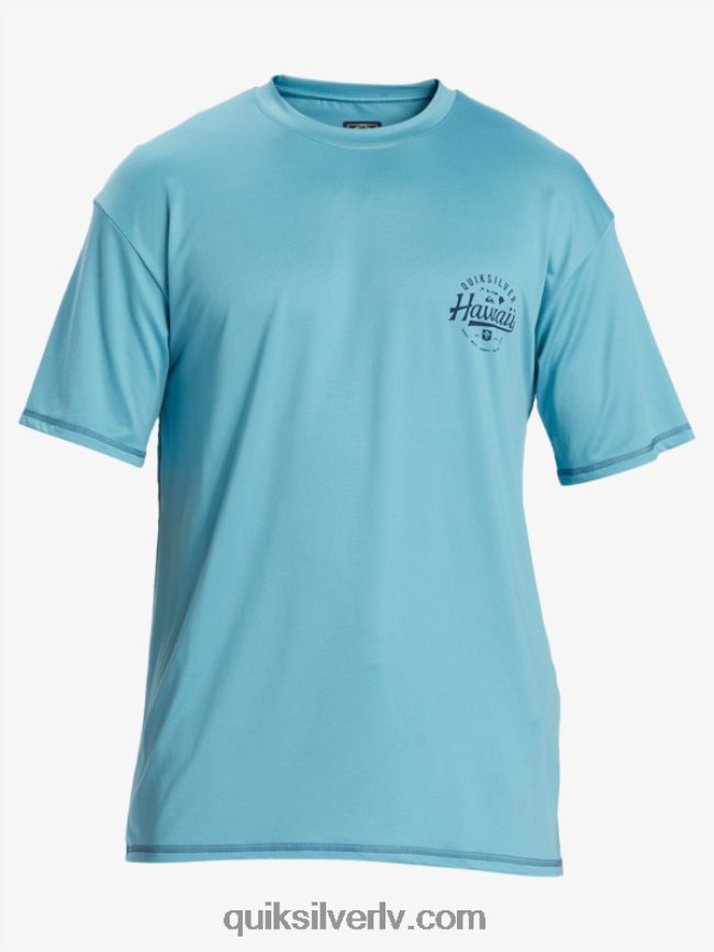 vīriešiem Quiksilver hawaii Big Bite upf 50 sērfošanas t-krekls ar īsām piedurknēm delfīnija zils 88064R880