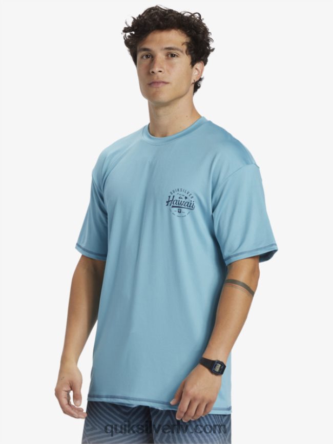vīriešiem Quiksilver hawaii Big Bite upf 50 sērfošanas t-krekls ar īsām piedurknēm delfīnija zils 88064R880
