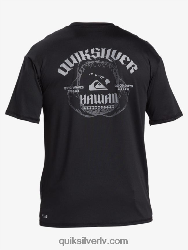 vīriešiem Quiksilver hawaii Big Bite upf 50 sērfošanas t-krekls ar īsām piedurknēm melns 88064R883