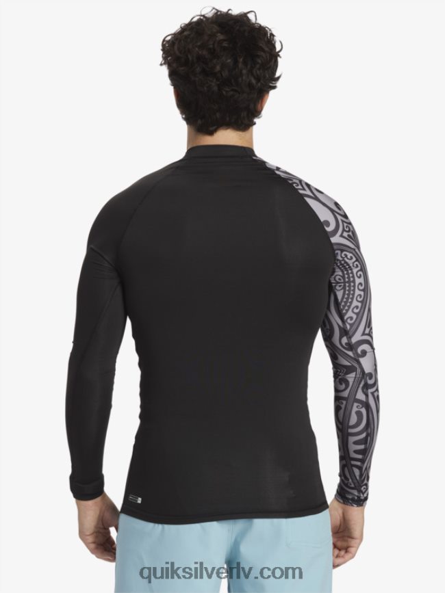 vīriešiem Quiksilver hawaii Big Island upf 50 garās piedurknes sērfošanas tee melns 88064R923