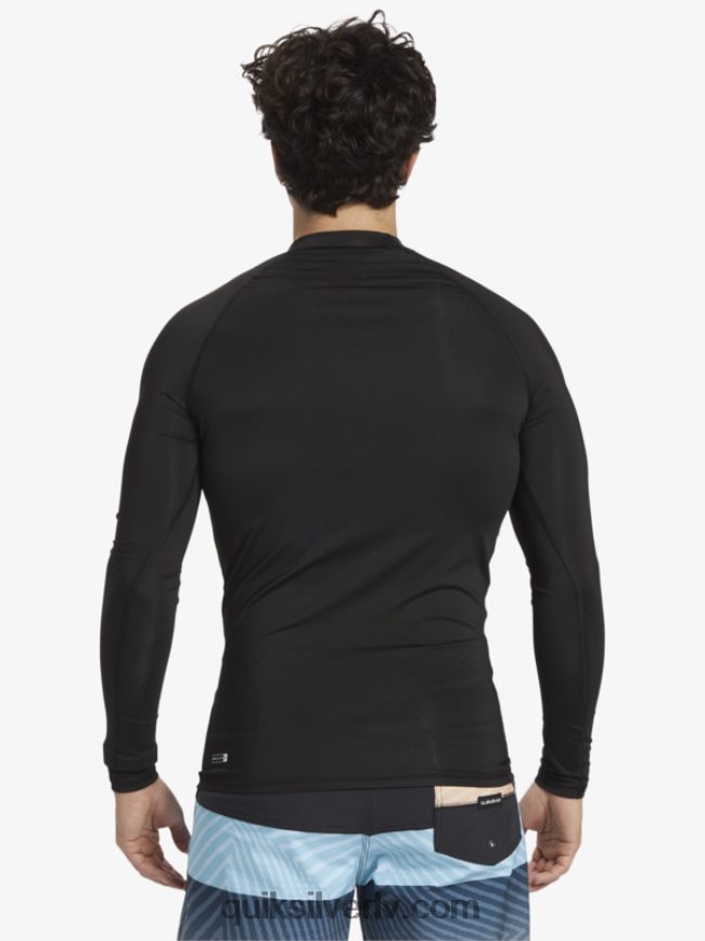 vīriešiem Quiksilver hawaii double down upf 50 sērfošanas t-ka ar garām piedurknēm melns 88064R1105