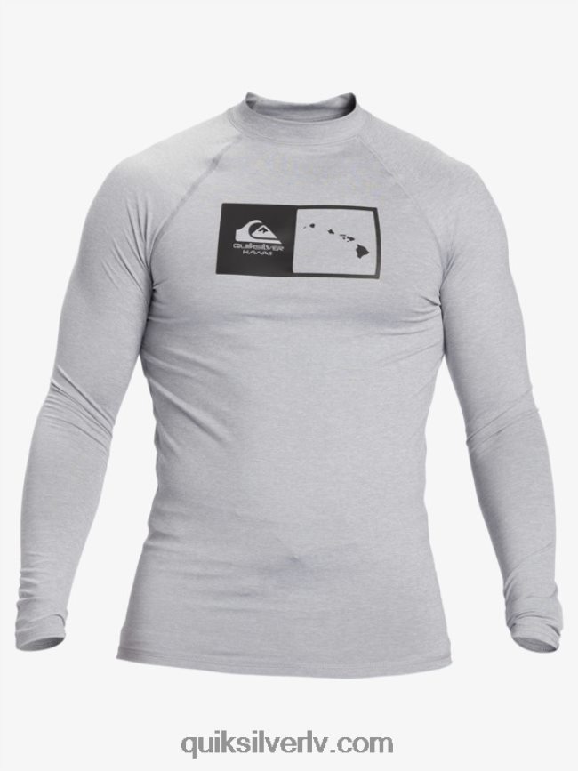 vīriešiem Quiksilver hawaii double down upf 50 sērfošanas t-ka ar garām piedurknēm slapjš virši 88064R1106