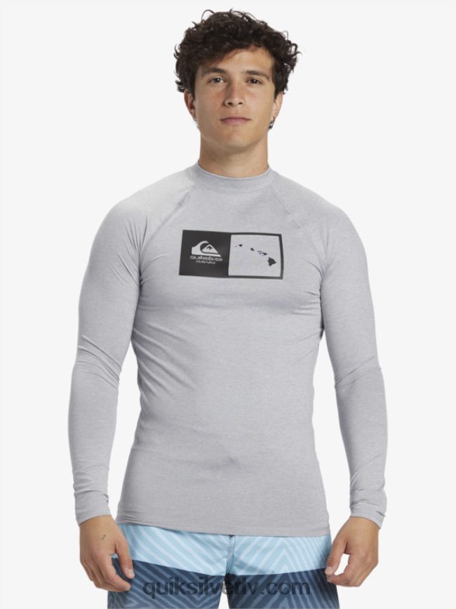 vīriešiem Quiksilver hawaii double down upf 50 sērfošanas t-ka ar garām piedurknēm slapjš virši 88064R1106