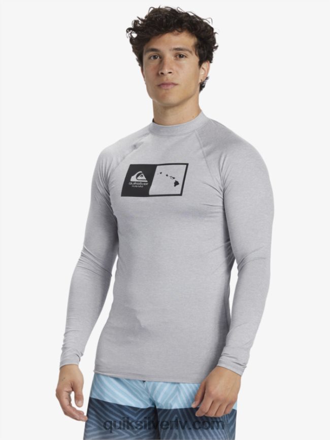 vīriešiem Quiksilver hawaii double down upf 50 sērfošanas t-ka ar garām piedurknēm slapjš virši 88064R1106
