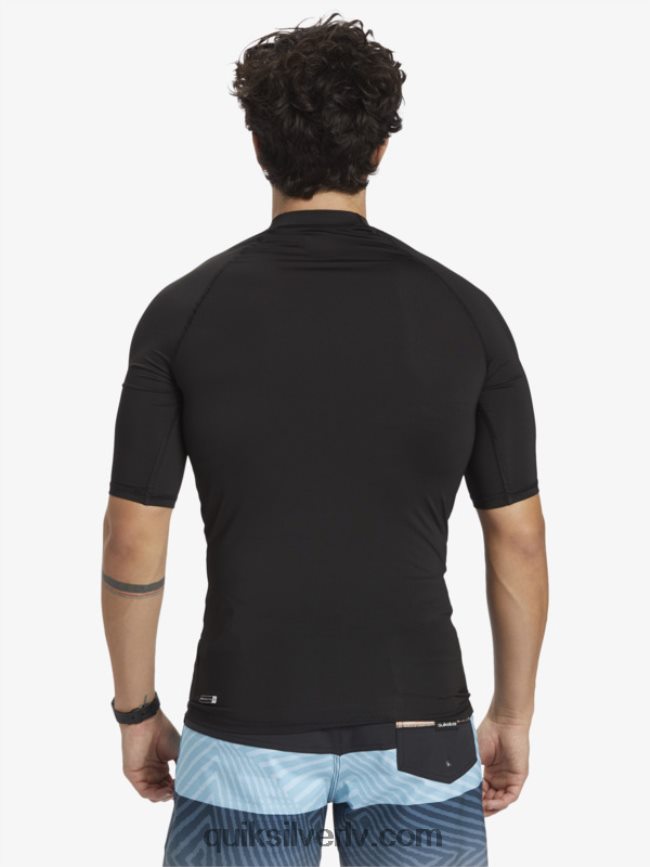 vīriešiem Quiksilver hawaii double down upf 50 sērfošanas t-ka ar īsām piedurknēm melns 88064R1170