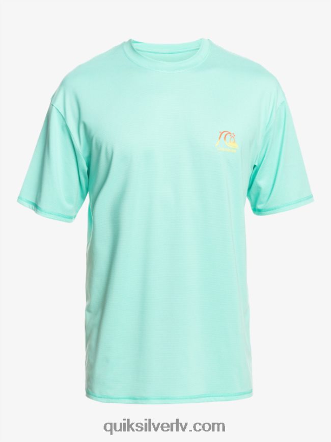 vīriešiem Quiksilver heritage heather īsām piedurknēm upf 50 sērfošanas t-krekls baseina zaļie virši 88064R1133