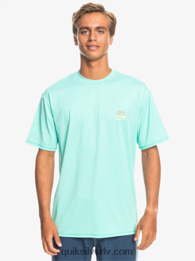 vīriešiem Quiksilver heritage heather īsām piedurknēm upf 50 sērfošanas t-krekls baseina zaļie virši 88064R1133