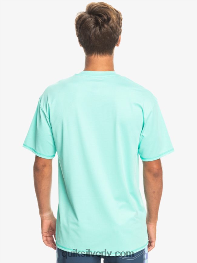 vīriešiem Quiksilver heritage heather īsām piedurknēm upf 50 sērfošanas t-krekls baseina zaļie virši 88064R1133