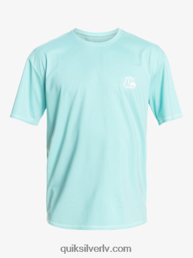 vīriešiem Quiksilver heritage heather īsām piedurknēm upf 50 sērfošanas t-krekls eņģeļa zils virši 88064R1128