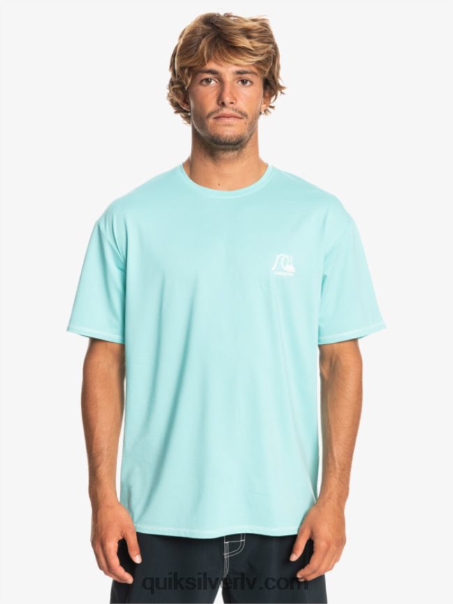 vīriešiem Quiksilver heritage heather īsām piedurknēm upf 50 sērfošanas t-krekls eņģeļa zils virši 88064R1128