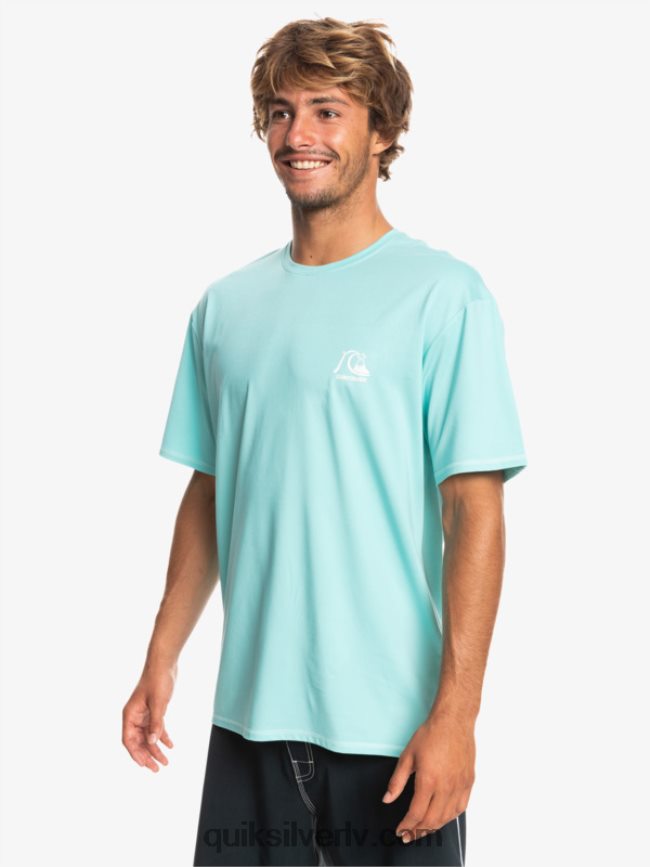 vīriešiem Quiksilver heritage heather īsām piedurknēm upf 50 sērfošanas t-krekls eņģeļa zils virši 88064R1128