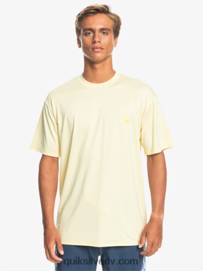 vīriešiem Quiksilver heritage heather īsām piedurknēm upf 50 sērfošanas t-krekls gaiši banānu virši 88064R1131