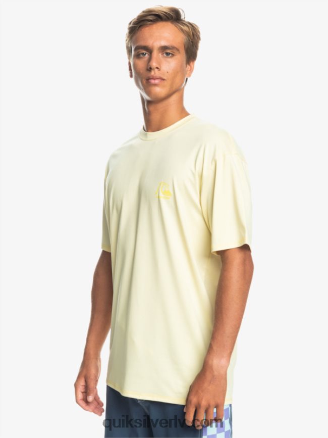 vīriešiem Quiksilver heritage heather īsām piedurknēm upf 50 sērfošanas t-krekls gaiši banānu virši 88064R1131
