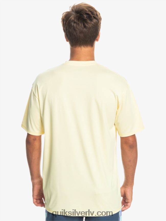 vīriešiem Quiksilver heritage heather īsām piedurknēm upf 50 sērfošanas t-krekls gaiši banānu virši 88064R1131