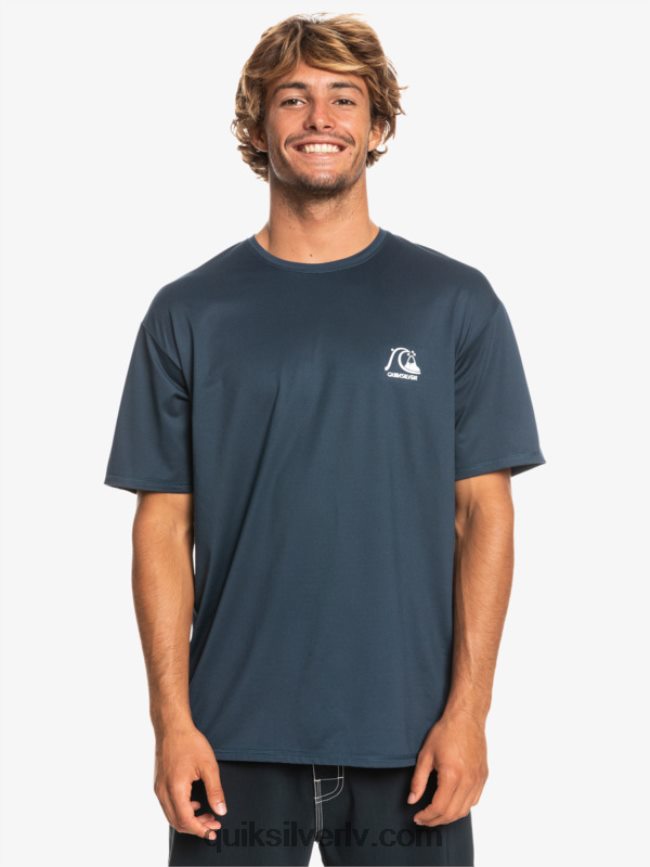 vīriešiem Quiksilver heritage heather īsām piedurknēm upf 50 sērfošanas t-krekls pusnakts jūras virši 88064R1129