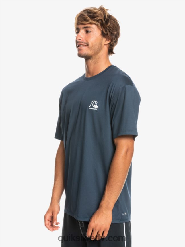 vīriešiem Quiksilver heritage heather īsām piedurknēm upf 50 sērfošanas t-krekls pusnakts jūras virši 88064R1129