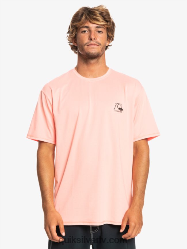 vīriešiem Quiksilver heritage heather īsām piedurknēm upf 50 sērfošanas t-krekls svaiga laša virši 88064R1130
