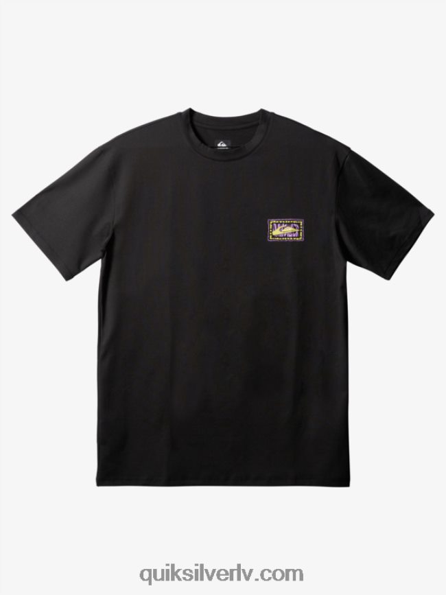 vīriešiem Quiksilver mix ar īsām piedurknēm upf 50 sērfošanas tee melns 88064R1808