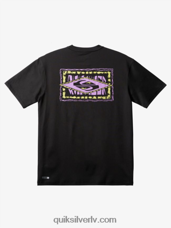 vīriešiem Quiksilver mix ar īsām piedurknēm upf 50 sērfošanas tee melns 88064R1808