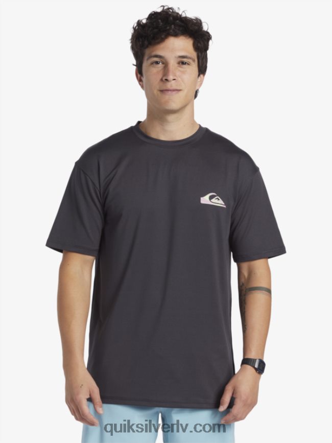 vīriešiem Quiksilver mix session upf 50 sērfošanas t-ka ar īsām piedurknēm asfalts 88064R316