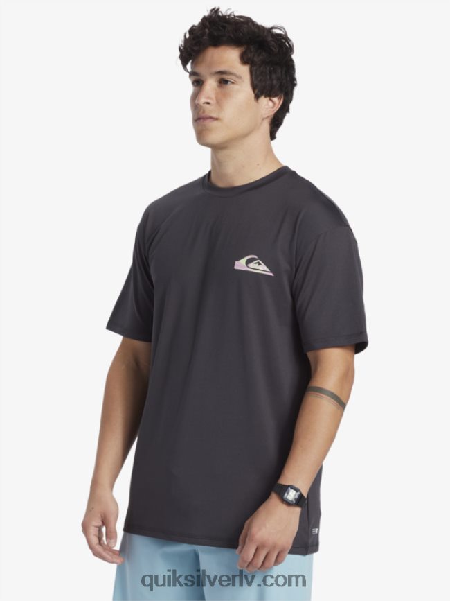 vīriešiem Quiksilver mix session upf 50 sērfošanas t-ka ar īsām piedurknēm asfalts 88064R316