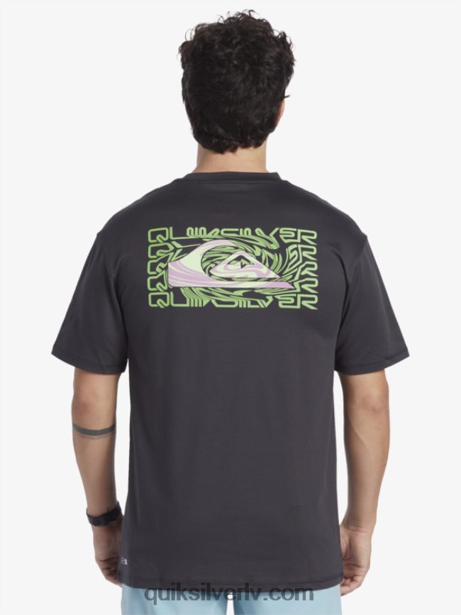 vīriešiem Quiksilver mix session upf 50 sērfošanas t-ka ar īsām piedurknēm asfalts 88064R316