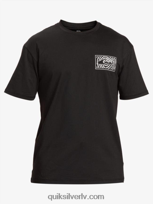 vīriešiem Quiksilver mix session upf 50 sērfošanas t-ka ar īsām piedurknēm melns 88064R318