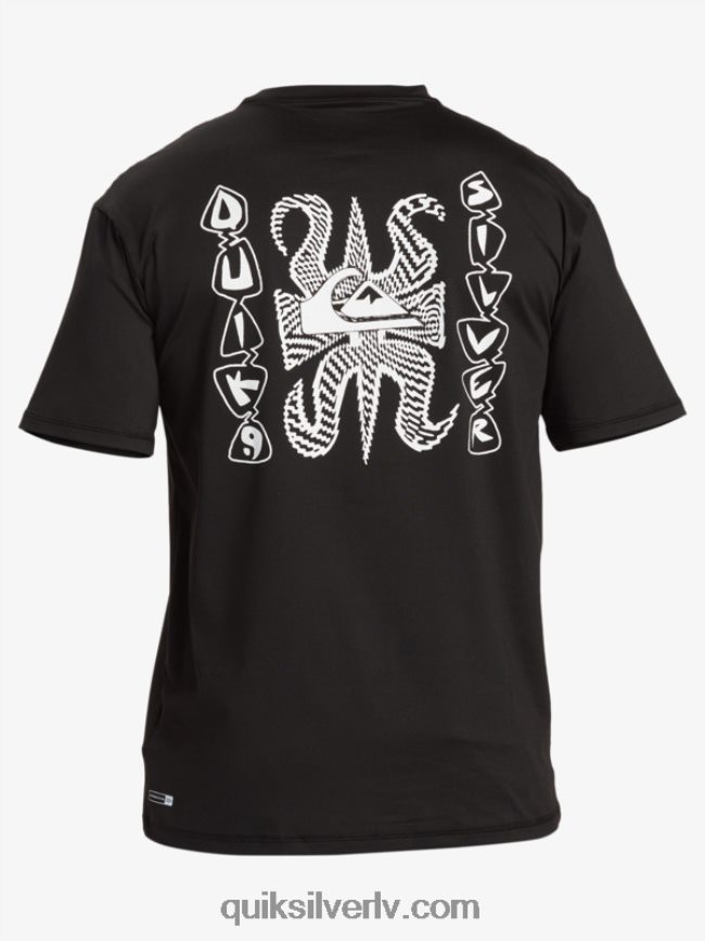 vīriešiem Quiksilver mix session upf 50 sērfošanas t-ka ar īsām piedurknēm melns 88064R318