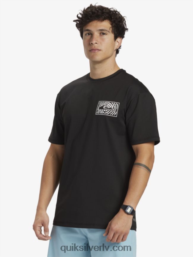 vīriešiem Quiksilver mix session upf 50 sērfošanas t-ka ar īsām piedurknēm melns 88064R318