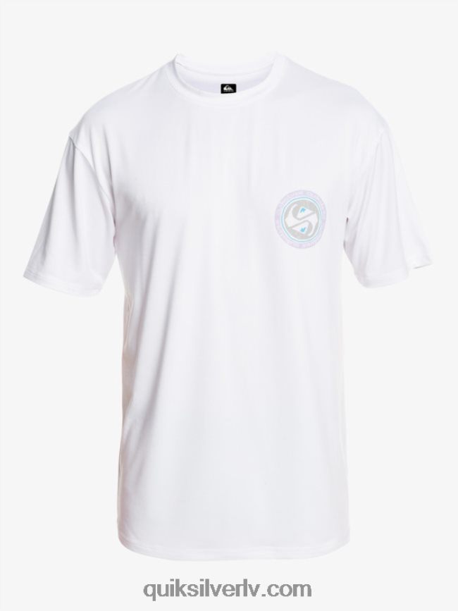 vīriešiem Quiksilver mix session upf 50 sērfošanas t-ka ar īsām piedurknēm sniegbalts 88064R315