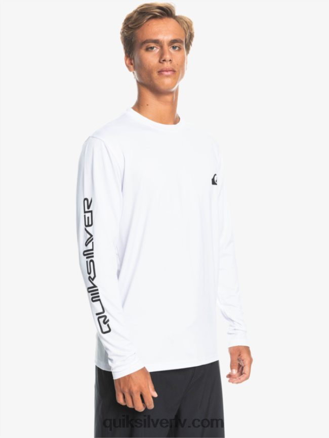 vīriešiem Quiksilver omni session upf 50 sērfošanas t-krekls ar garām piedurknēm balts 88064R401
