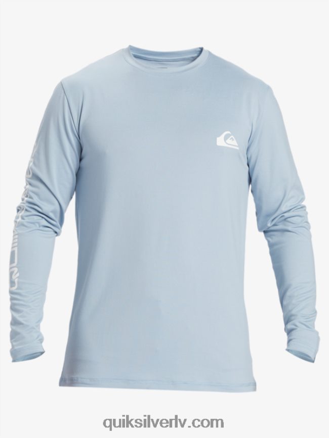 vīriešiem Quiksilver omni session upf 50 sērfošanas t-krekls ar garām piedurknēm debeszils 88064R404