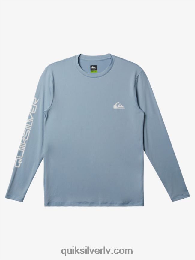 vīriešiem Quiksilver omni session upf 50 sērfošanas t-krekls ar garām piedurknēm debeszils 88064R404