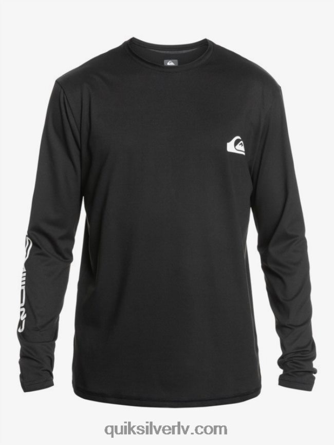 vīriešiem Quiksilver omni session upf 50 sērfošanas t-krekls ar garām piedurknēm melns 88064R406