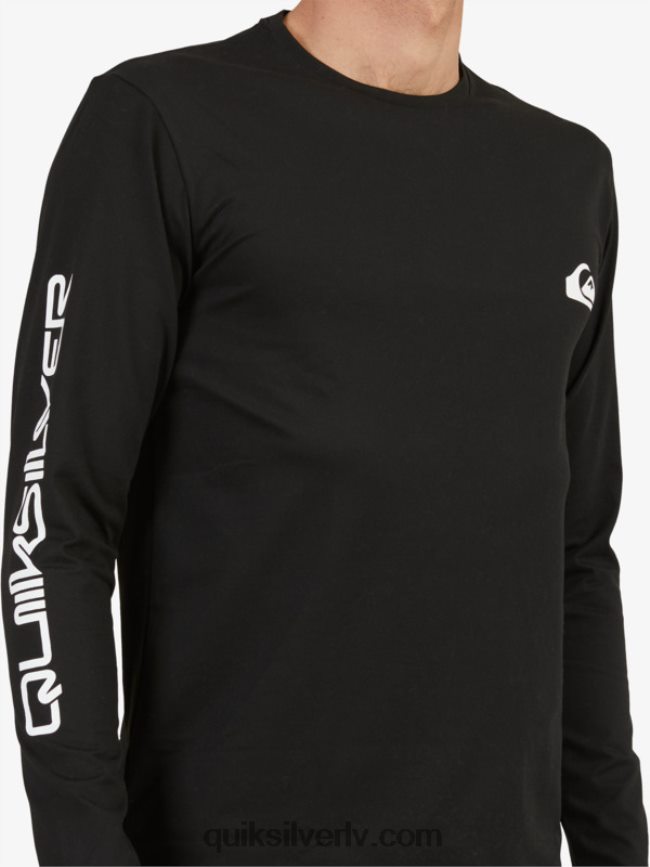 vīriešiem Quiksilver omni session upf 50 sērfošanas t-krekls ar garām piedurknēm melns 88064R406