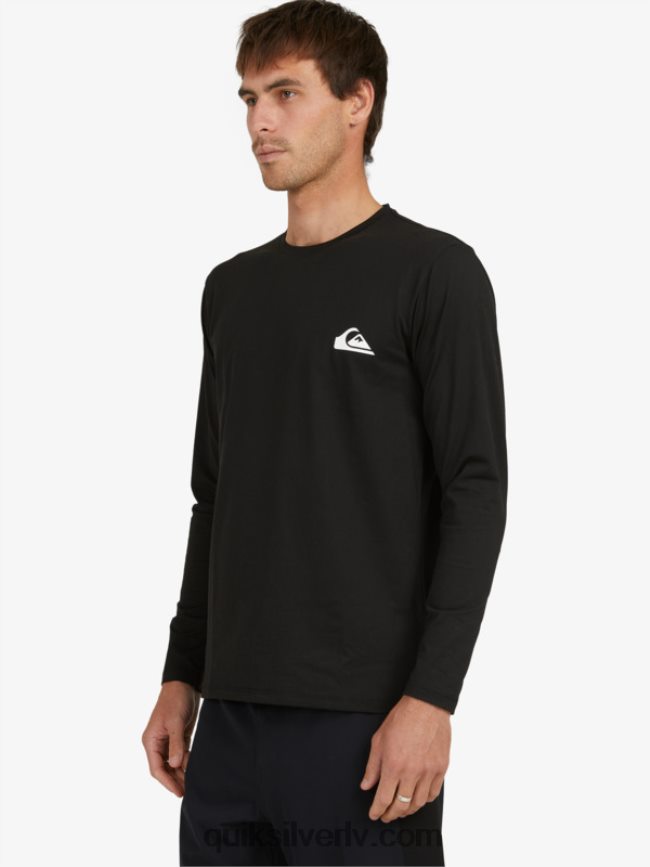 vīriešiem Quiksilver omni session upf 50 sērfošanas t-krekls ar garām piedurknēm melns 88064R406