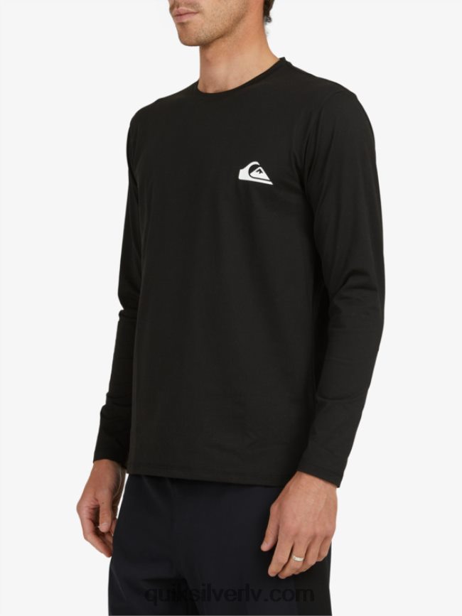vīriešiem Quiksilver omni session upf 50 sērfošanas t-krekls ar garām piedurknēm melns 88064R406