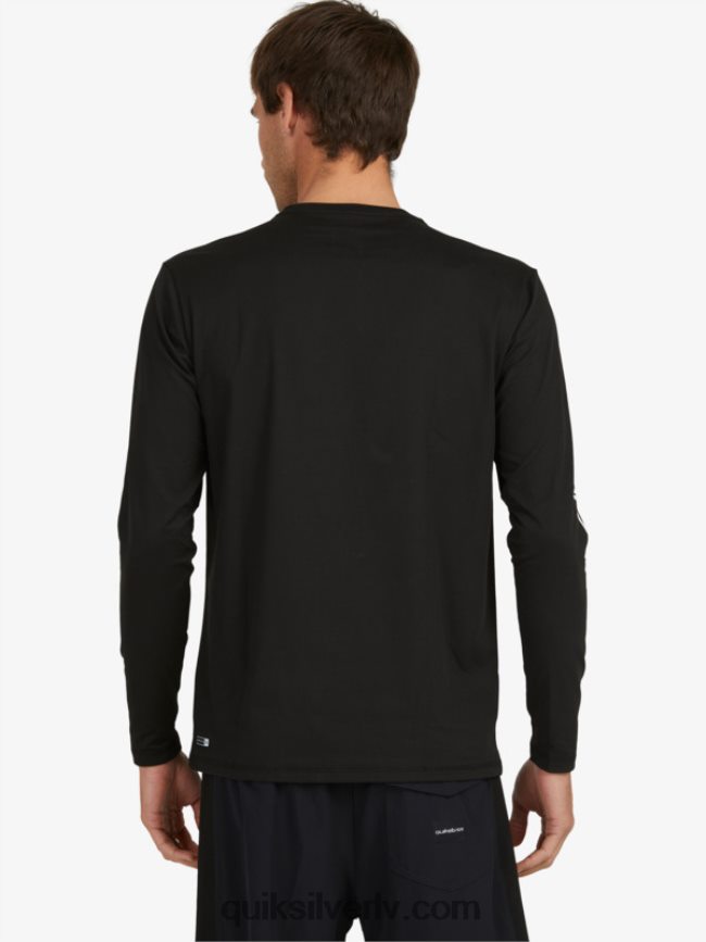 vīriešiem Quiksilver omni session upf 50 sērfošanas t-krekls ar garām piedurknēm melns 88064R406