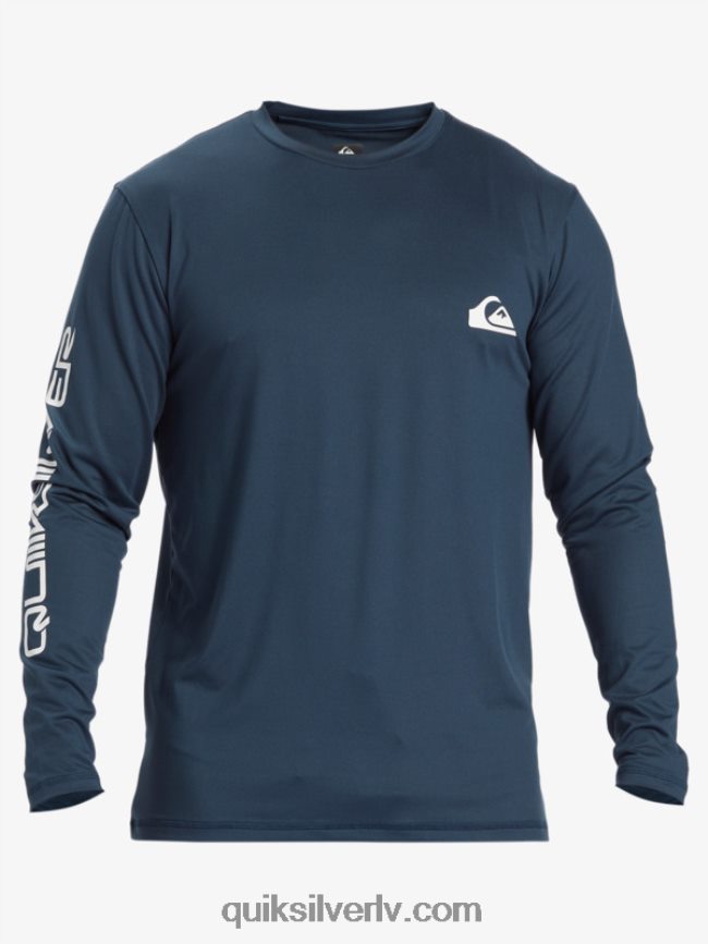 vīriešiem Quiksilver omni session upf 50 sērfošanas t-krekls ar garām piedurknēm pusnakts flote 88064R405