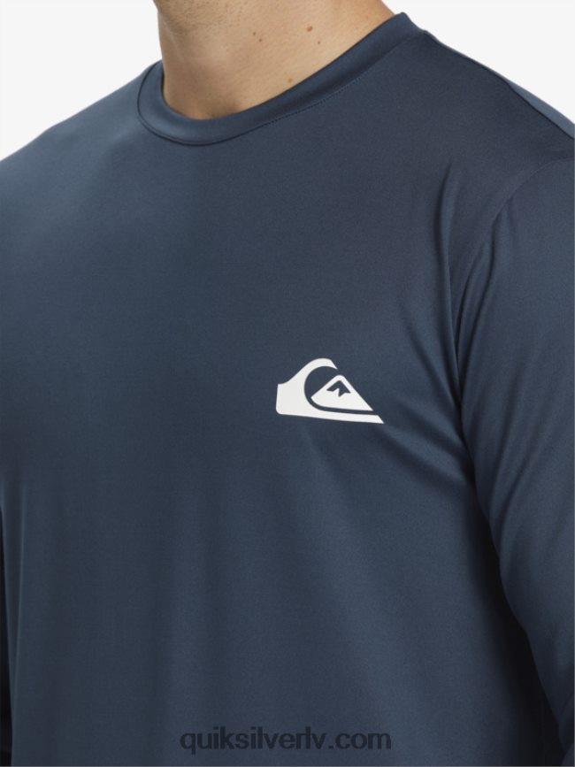vīriešiem Quiksilver omni session upf 50 sērfošanas t-krekls ar garām piedurknēm pusnakts flote 88064R405