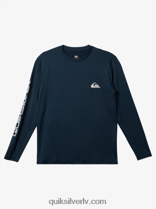 vīriešiem Quiksilver omni session upf 50 sērfošanas t-krekls ar garām piedurknēm pusnakts flote 88064R405