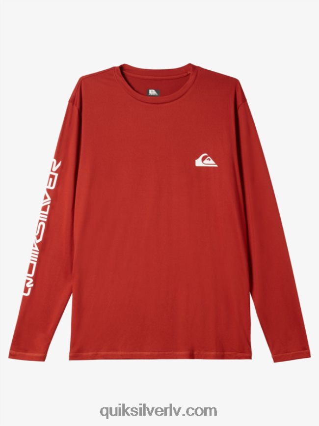 vīriešiem Quiksilver omni session upf 50 sērfošanas t-krekls ar garām piedurknēm sarkanais okers 88064R403